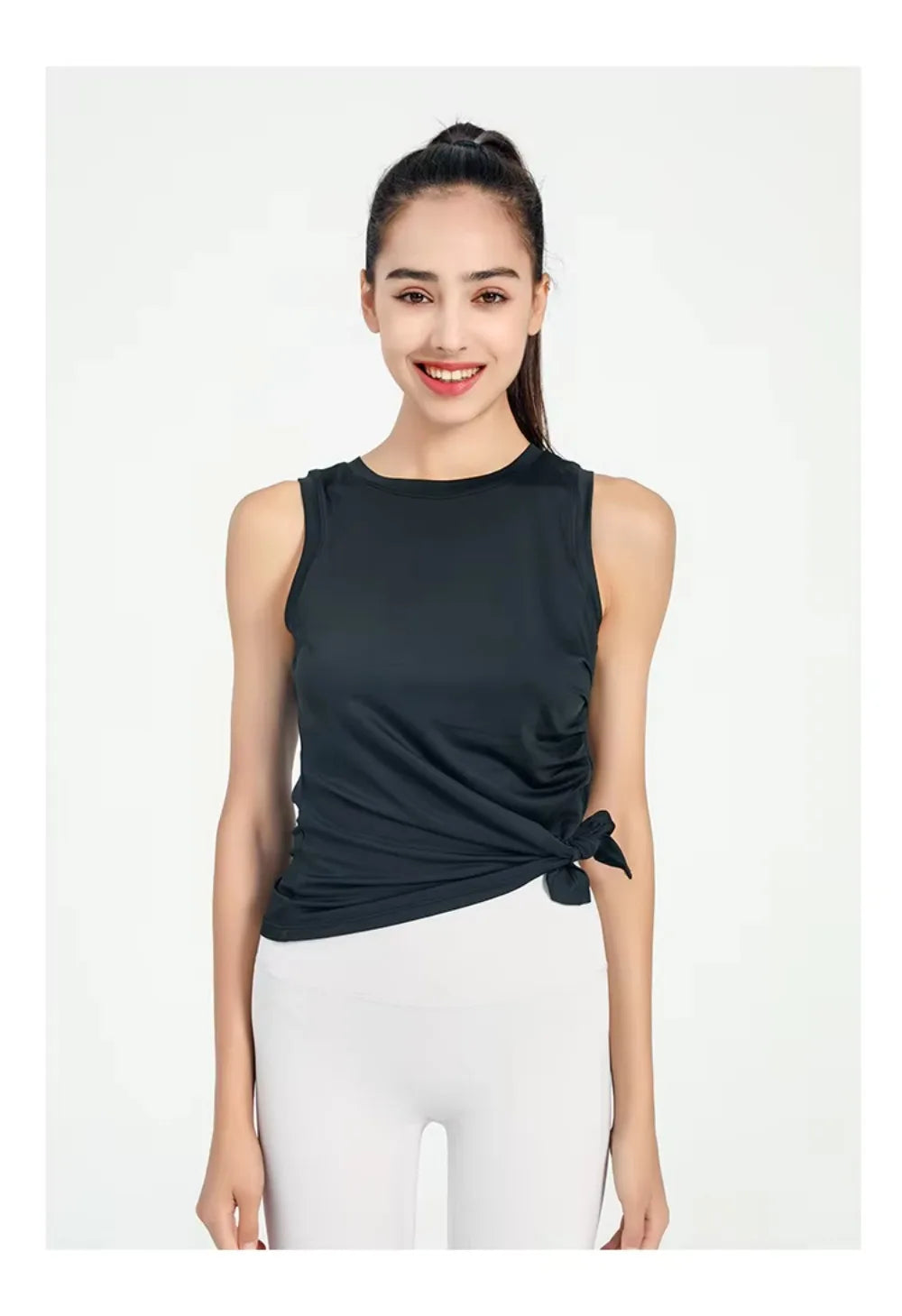 Slit Women's Sports Vest High Stretchy Yoga Pilates Cropped Vest Top for Fitness  Workout BreathableTank Top Female Sportswear