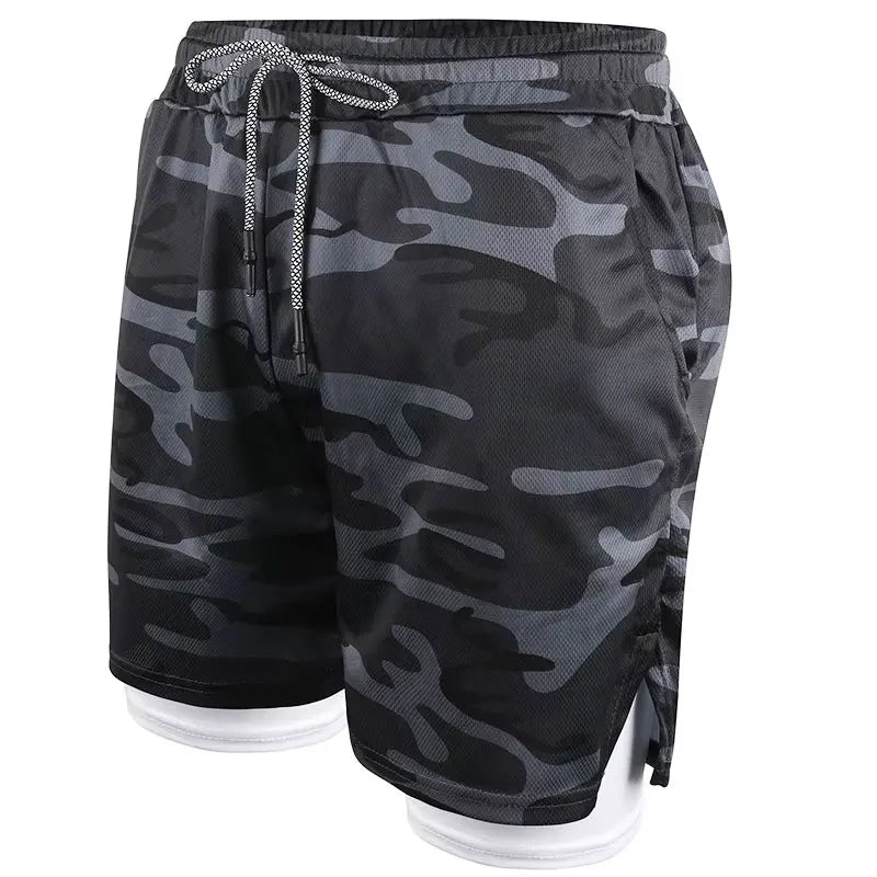 Mens 2 in 1 Running Shorts 5 Inch Quick Dry Athletic Shorts