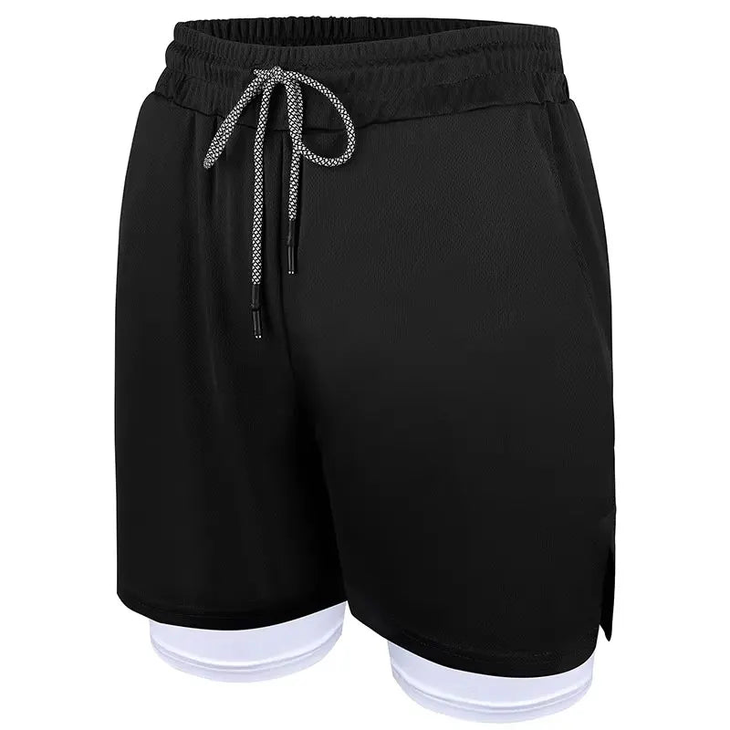 Mens 2 in 1 Running Shorts 5 Inch Quick Dry Athletic Shorts