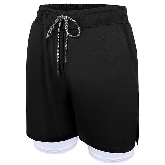 Mens 2 in 1 Running Shorts 5 Inch Quick Dry Athletic Shorts