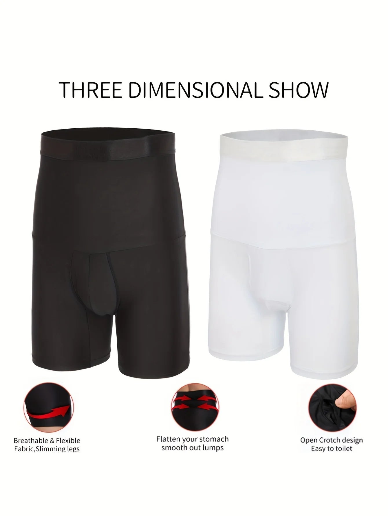 Men's silicone shorts, high waisted shapewear, tight fitting abdominal underwear, flat angle underwear, sports and fitness train