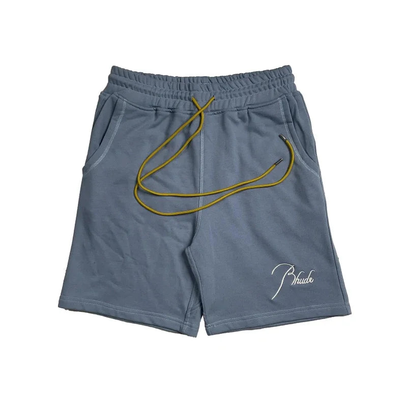 Mens Casual Knit Summer Beach Shorts With Elastic Waist Drawstring