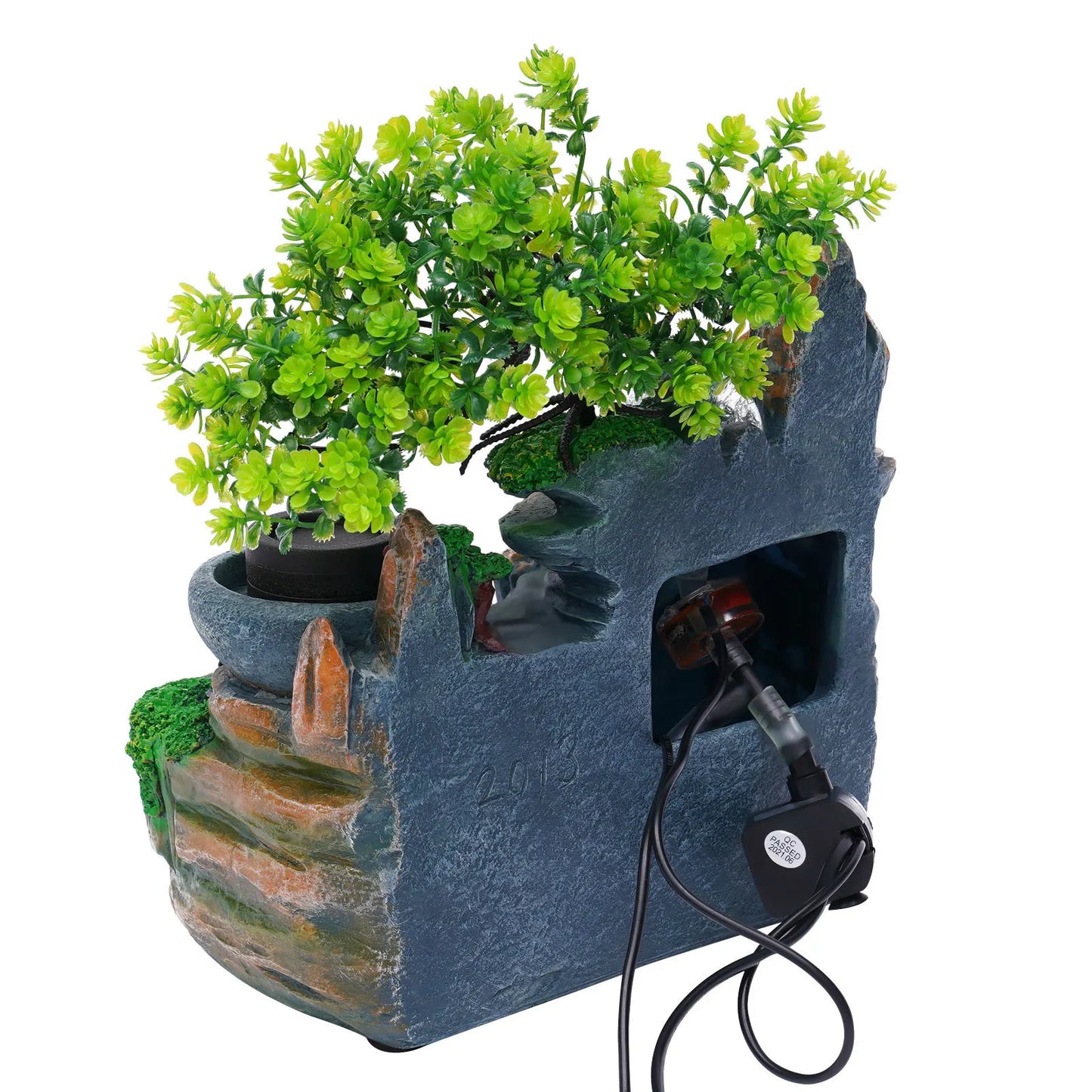 Bonsai Tree Rock Water Fountains Indoor Tabletop Waterfall