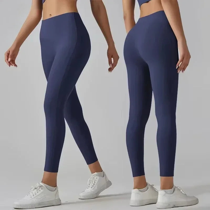 Yoga AL High Waisted Yoga Pants With Abdominal Pockets