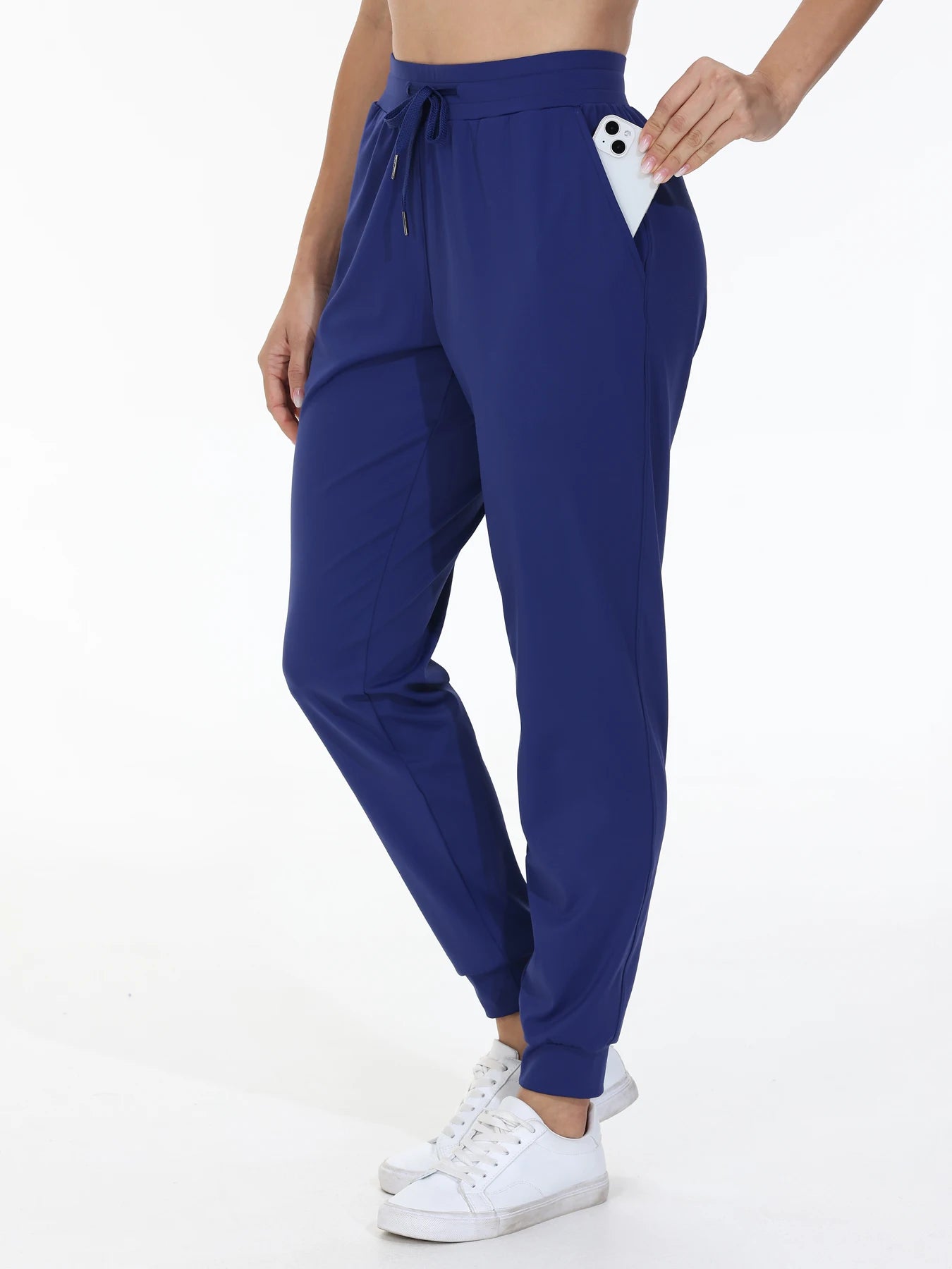 Fitness Jogging Pants Women's High Belt Pocket Drawstring Elastic Waist Yoga Pants Gym Exercise Sportswear Light and Comfortable
