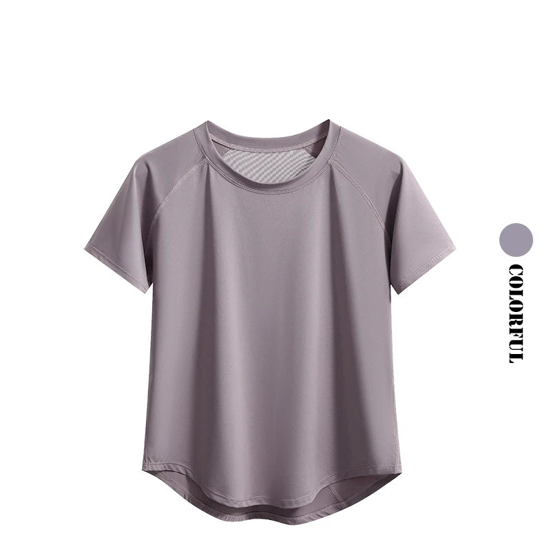 Yoga Tops Sportswear Woman Gym Shirts Breathable Quick Dry Short Sleeve Workout T Shirt Jogger Running T Shirt Yogawear New