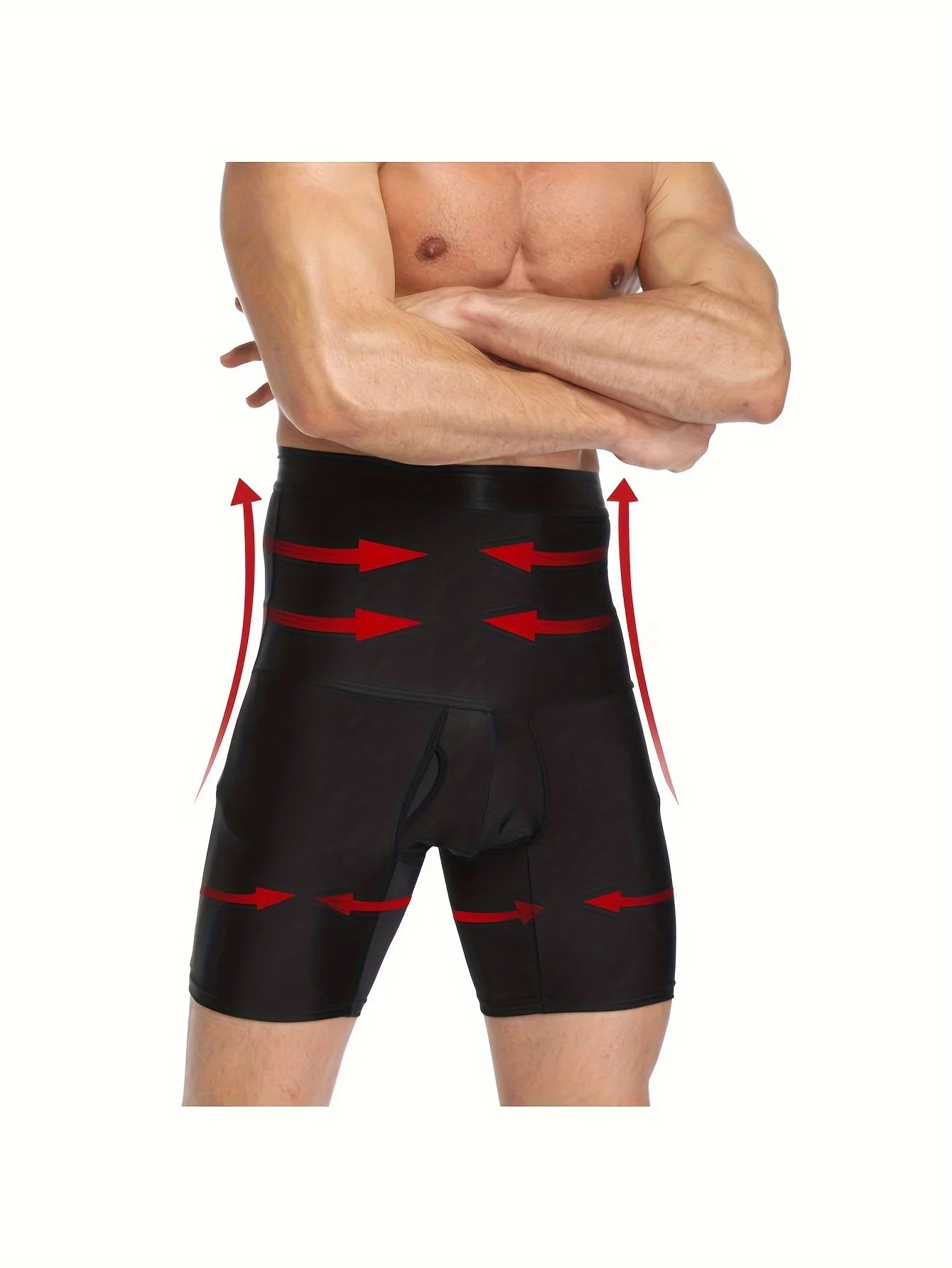 Men's silicone shorts, high waisted shapewear, tight fitting abdominal underwear, flat angle underwear, sports and fitness train