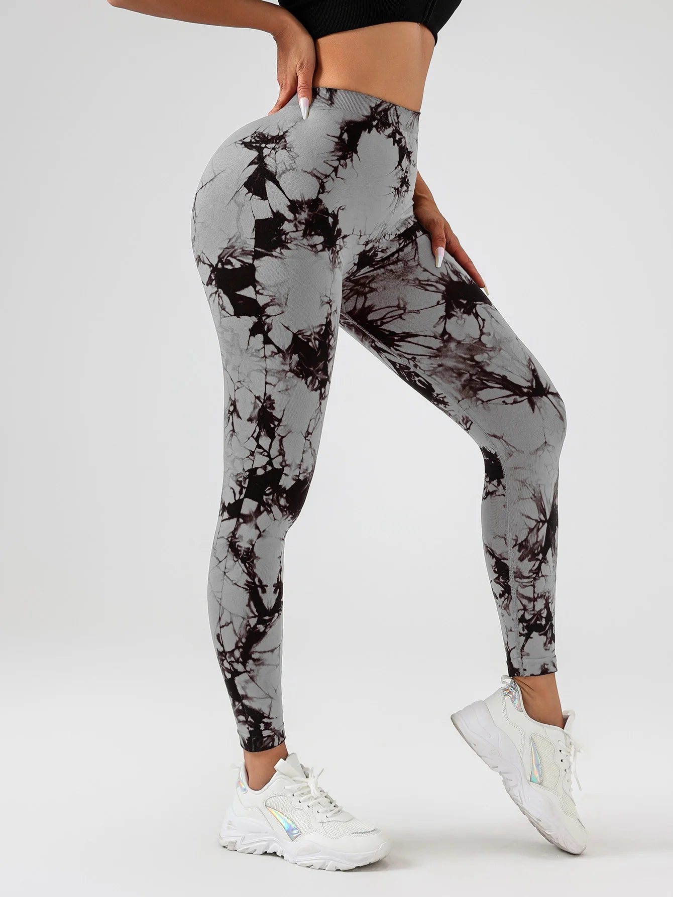 US Local Women’s Spandex Tie Dye Scrunch Butt Lifting Leggings