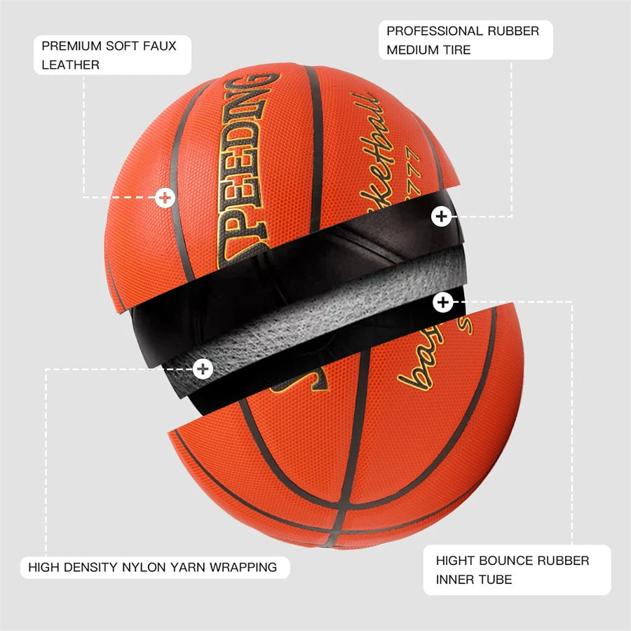Professional Basketball Ball PU Non Slip Outdoor Indoor Training Competition Team Standard Ball