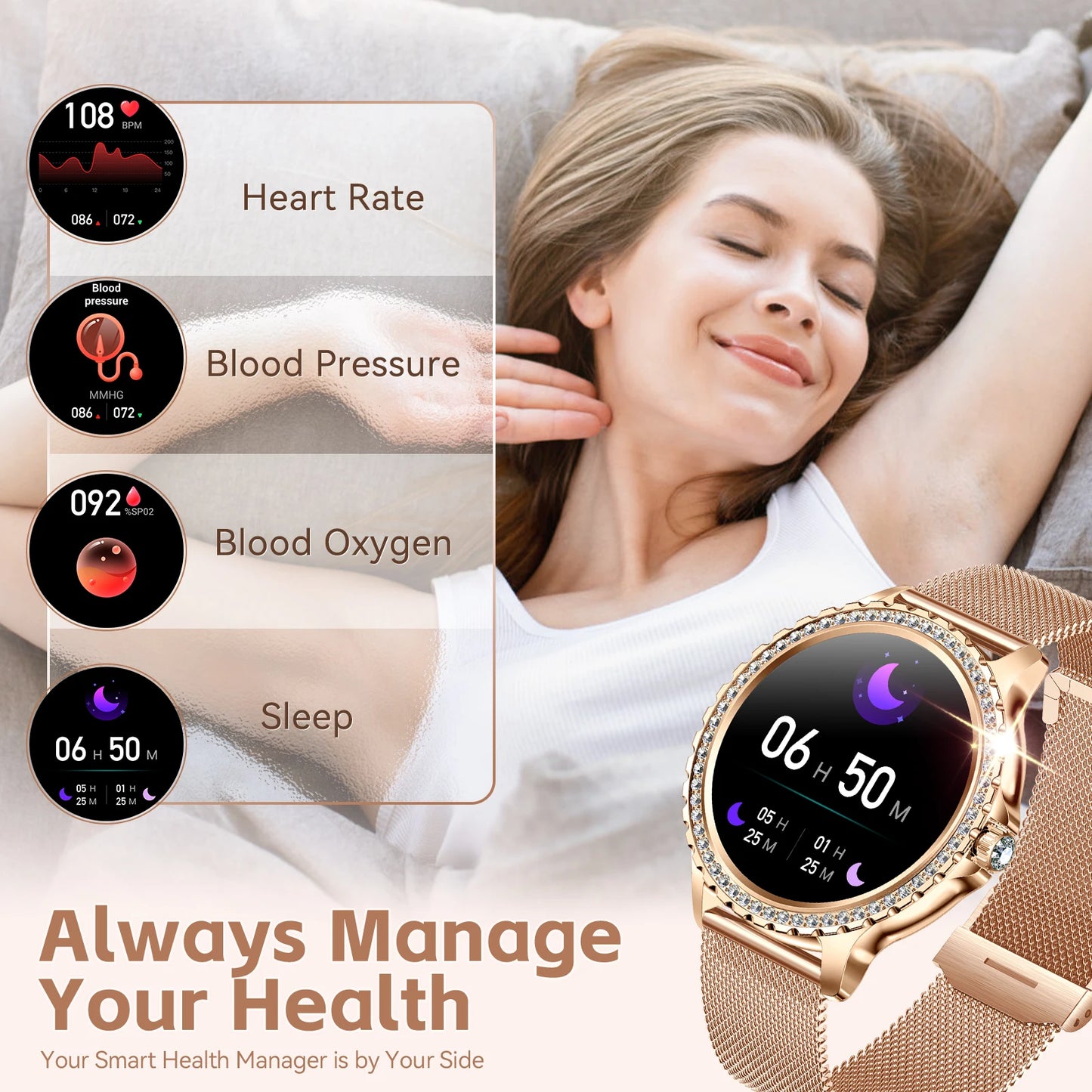 LaNikar 2024 New I58 Smart Watch Women HD Screen Fashion Sports