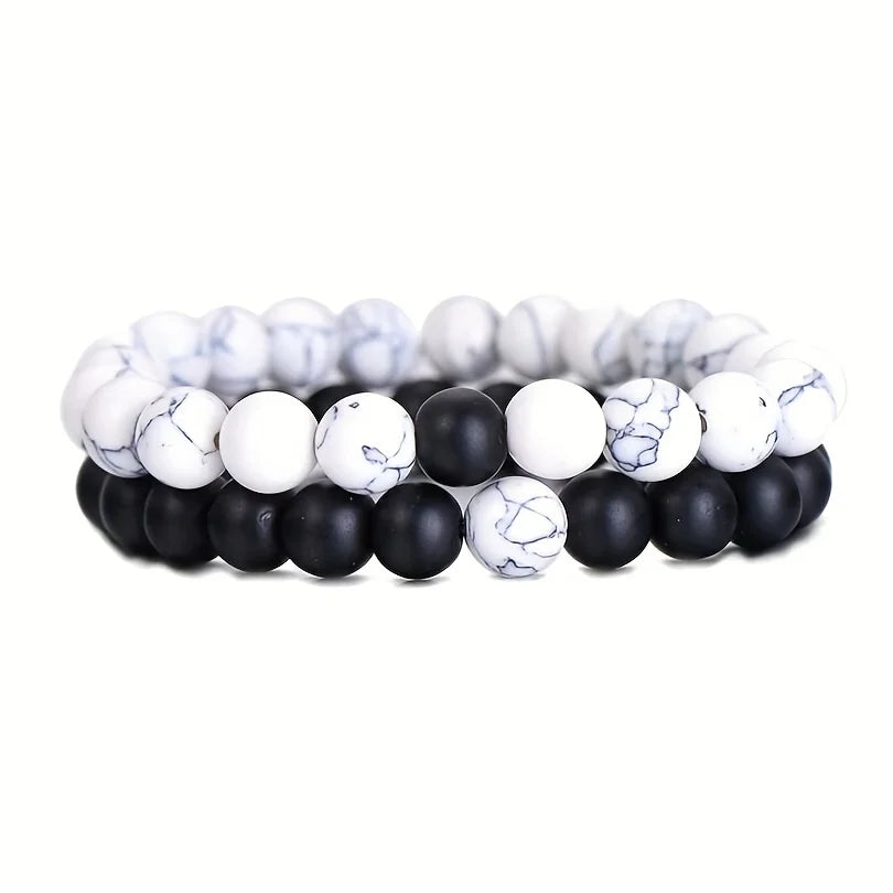 4Pcs Natural Stone Bracelet Lover Bracelets, BFF Bracelets  Fashion Beaded Bracelets