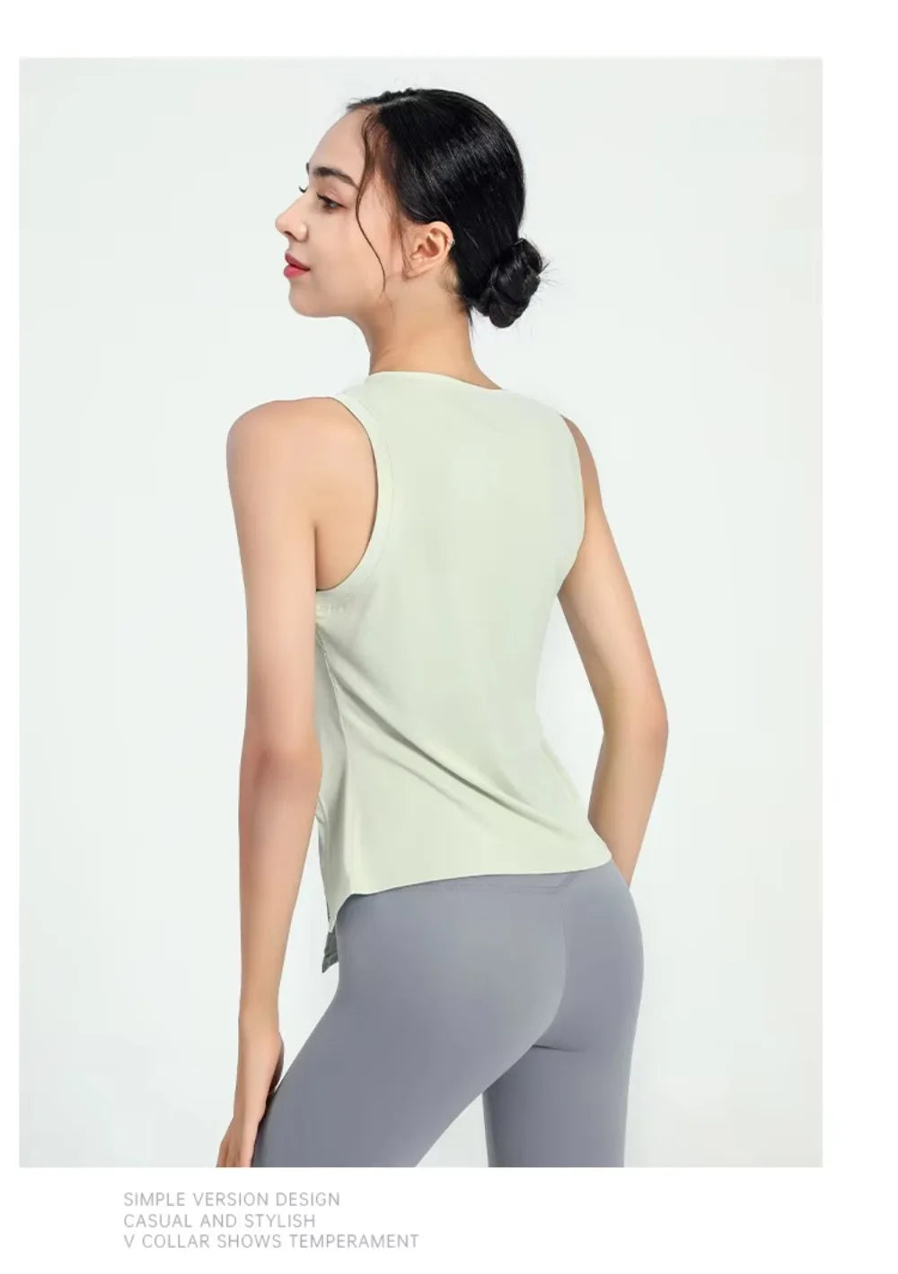 Slit Women's Sports Vest High Stretchy Yoga Pilates Cropped Vest Top for Fitness  Workout BreathableTank Top Female Sportswear
