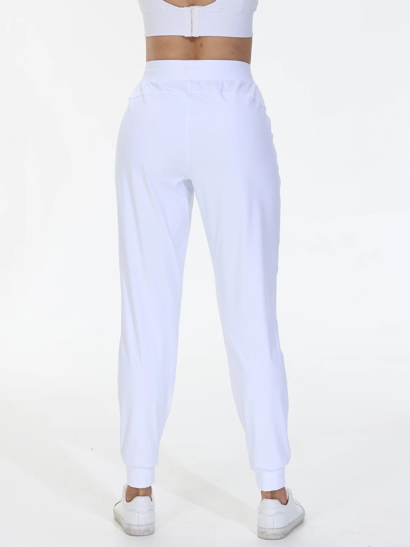 Fitness Jogging Pants Women's High Belt Pocket Drawstring Elastic Waist Yoga Pants Gym Exercise Sportswear Light and Comfortable