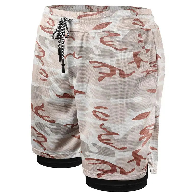 Mens 2 in 1 Running Shorts 5 Inch Quick Dry Athletic Shorts
