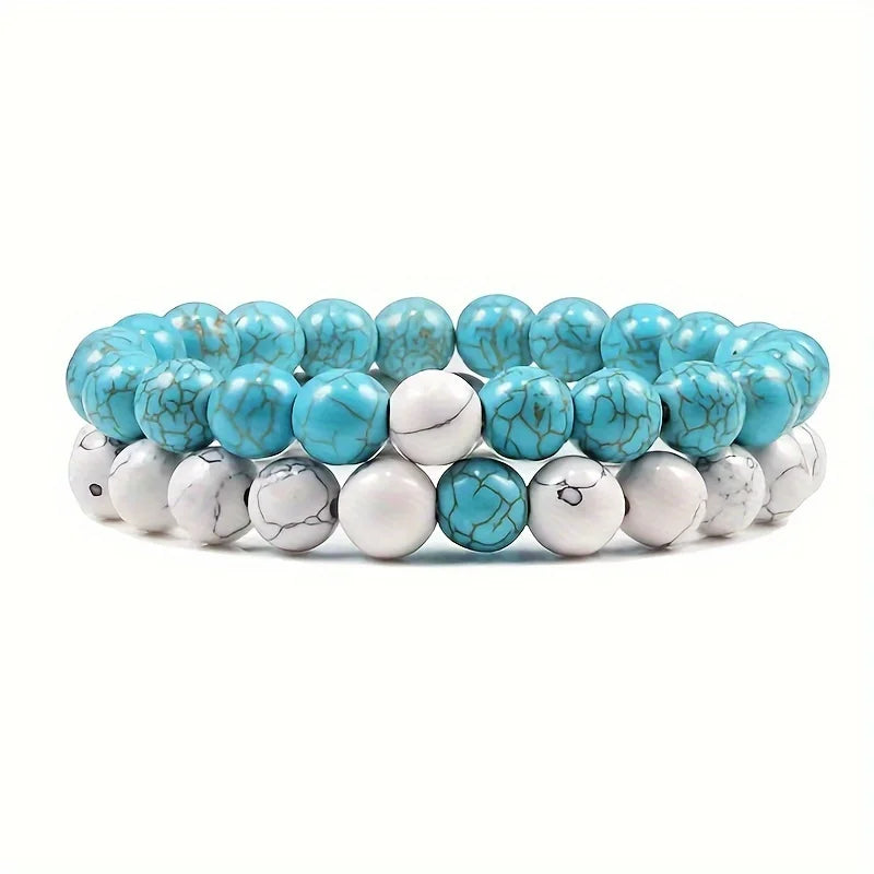 4Pcs Natural Stone Bracelet Lover Bracelets, BFF Bracelets  Fashion Beaded Bracelets