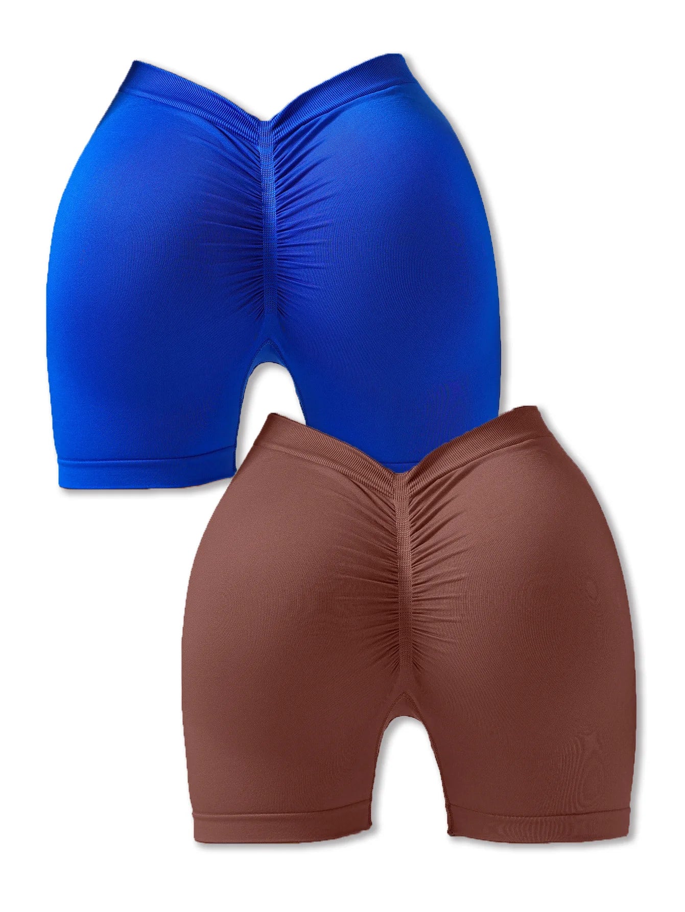2 Pack US Local Womens Booty Lifting Shorts V Back Biker Gym Compression Shorts Scrunch Butt Lifting Yoga Deep V Back Shorts