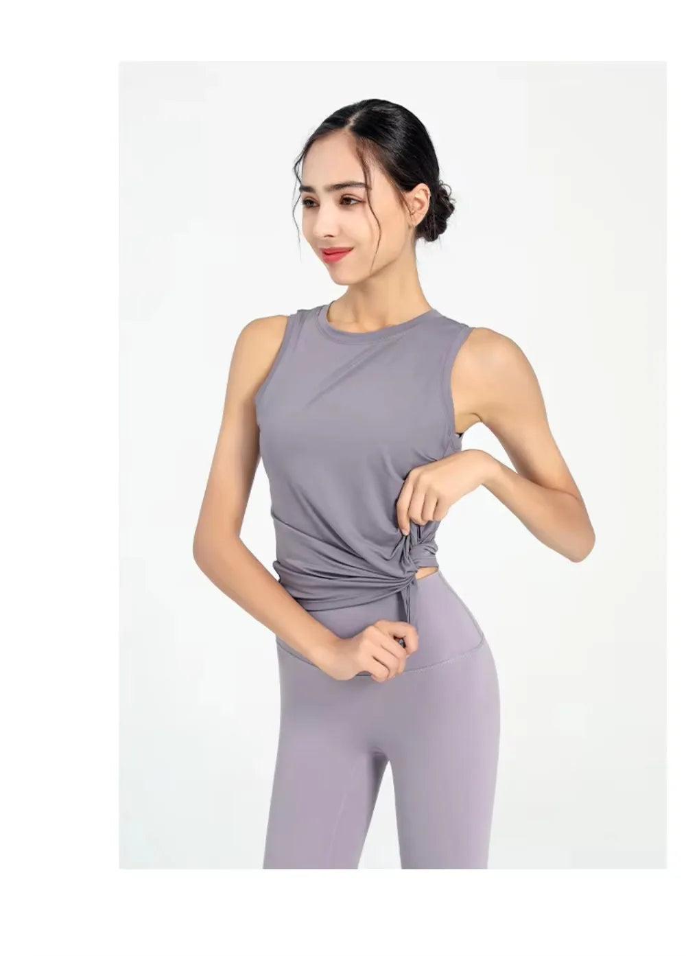 Slit Women's Sports Vest High Stretchy Yoga Pilates Cropped Vest Top for Fitness  Workout BreathableTank Top Female Sportswear