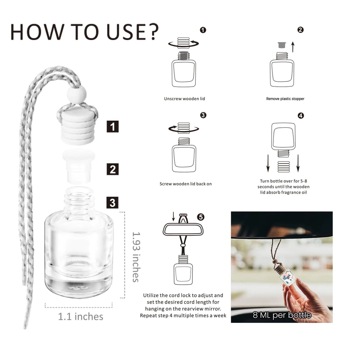 Car Aromatherapy Suspension Car Perfume Bottle 1 Bottle