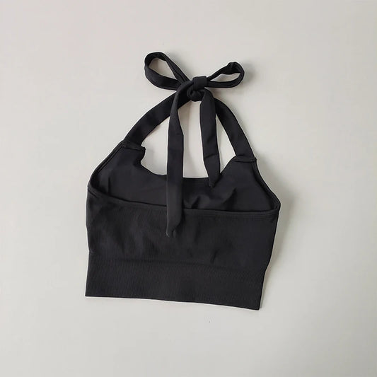 Summer Sexy Neck Hanging Strapless Sports Bra Women's Fashion Quick Drying Yoga Bra Under Wear Clothing Crop Top