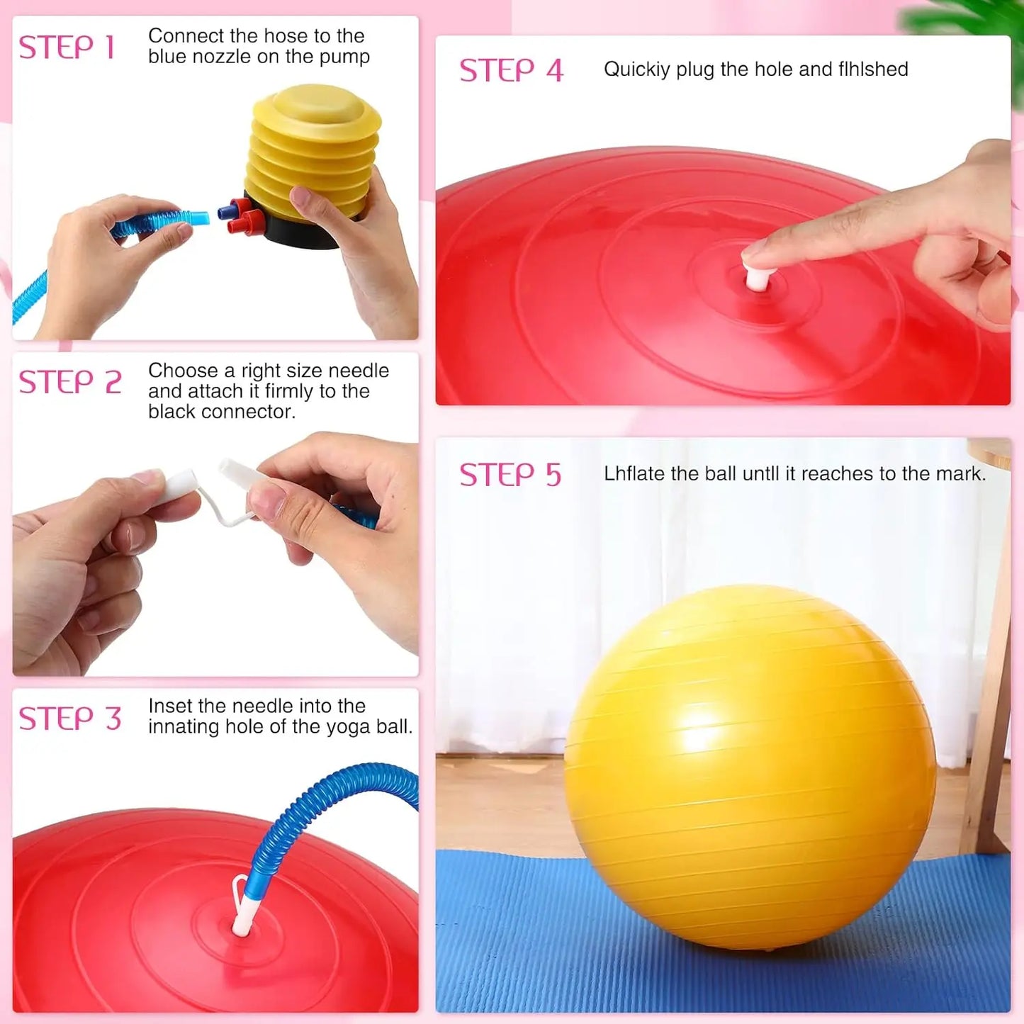 12 Pcs Yoga Balls Bulk Large Exercise Ball 24.6 Inch Pilates Ball Exercise Equipment Heavy Duty Stability Ball Chair with Pump f