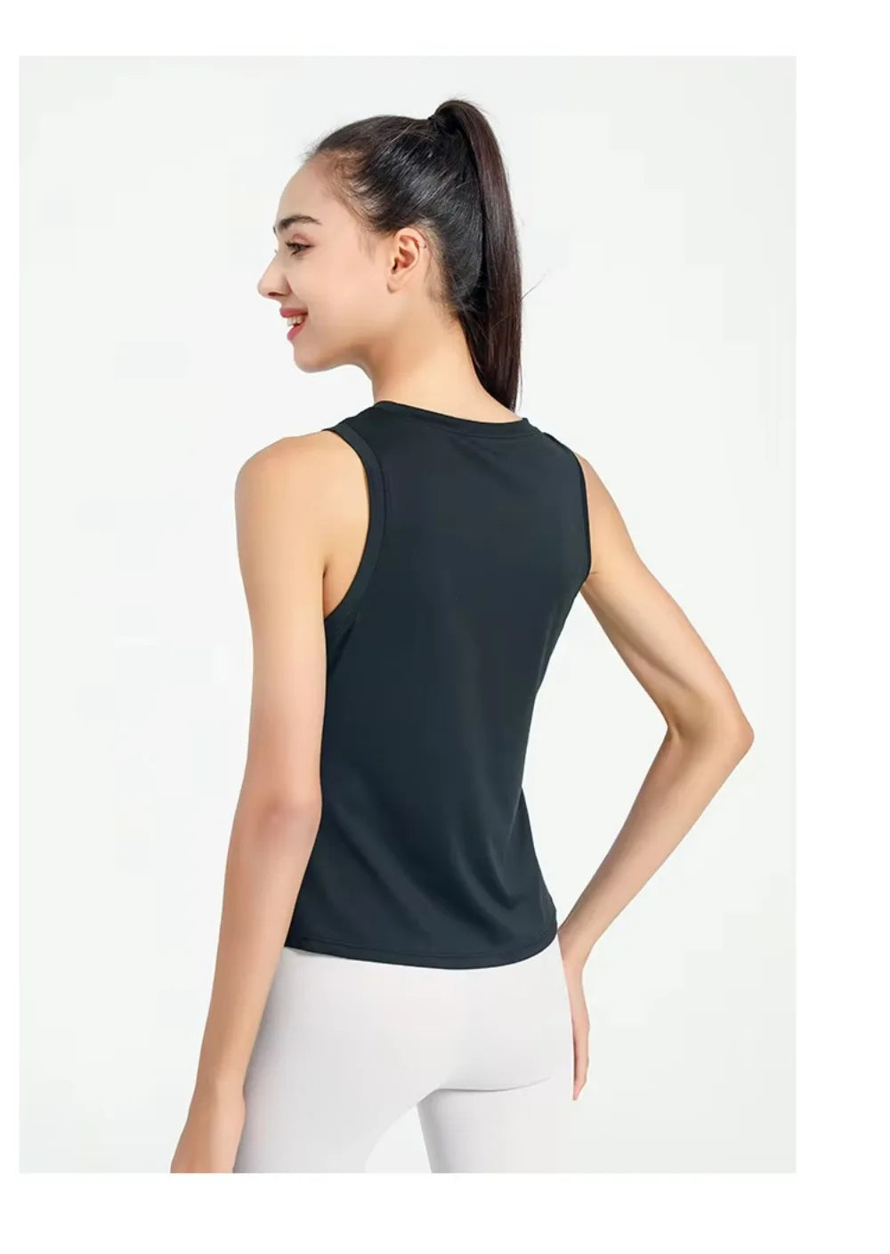 Slit Women's Sports Vest High Stretchy Yoga Pilates Cropped Vest Top for Fitness  Workout BreathableTank Top Female Sportswear