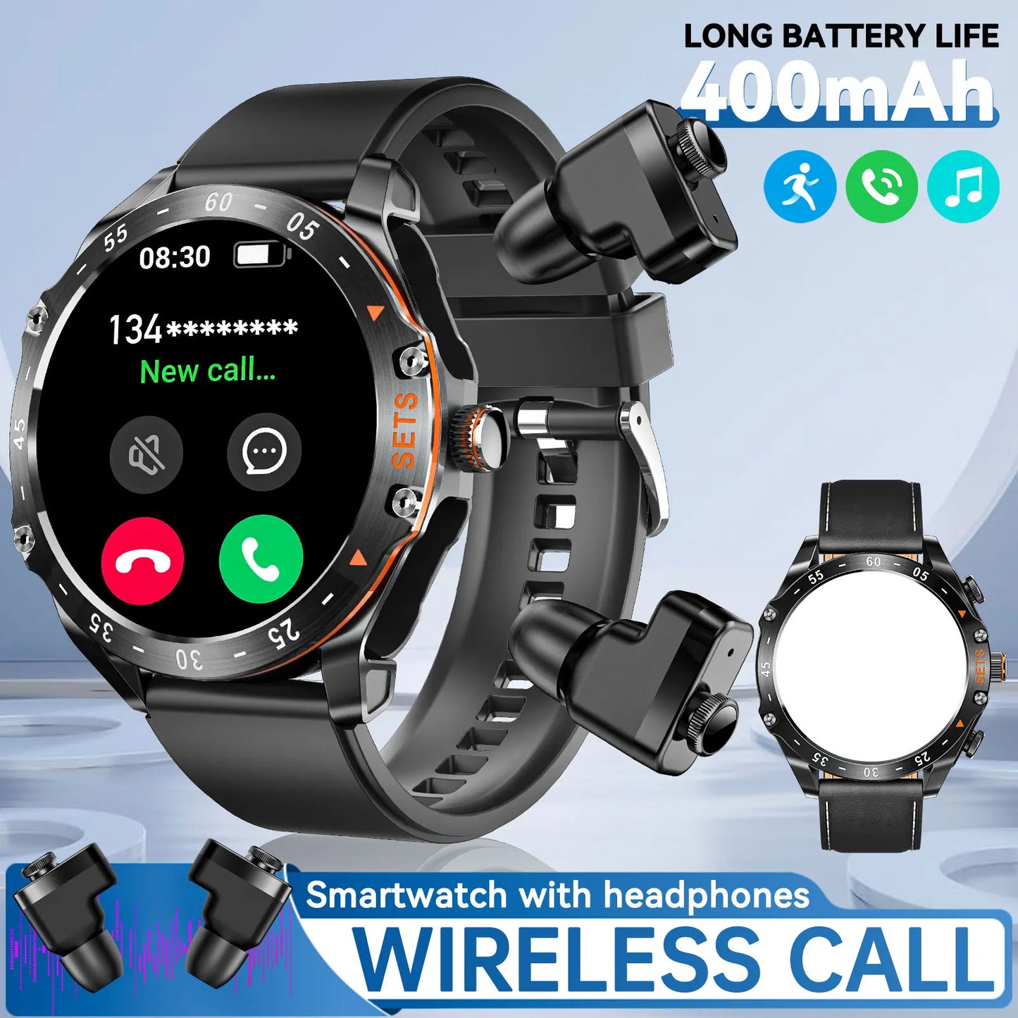 LaNikar New Smart Watches for Men with Earbuds Inside