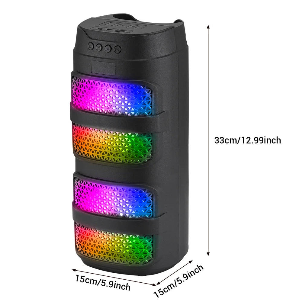3000W Bluetooth Speaker Dual 4 Inch Speaker Stereo Outdoor Portable Subwoofer 5.0 Wireless Speaker with LED Light Rechargeable Battery