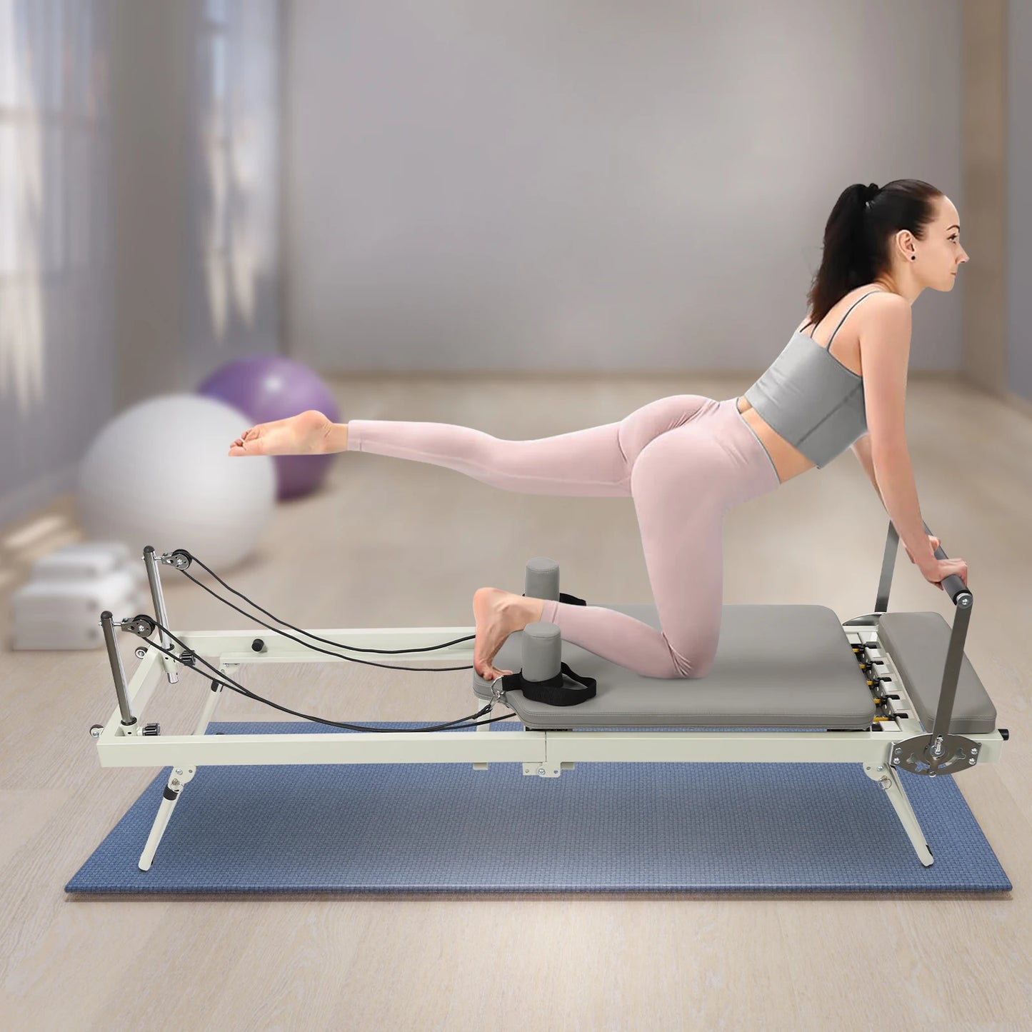 Foldable Pilates Reformer Machine for Yoga Fitness Equipment