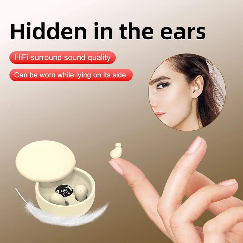 SK26 Bluetooth 5.4 Wireless Earphones Small Earbuds Sleeping Sport Invisible Headphones Bass Sound Quality Headset Sliding Cover