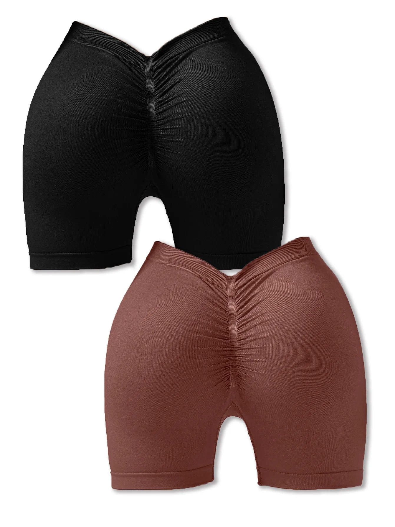 2 Pack US Local Womens Booty Lifting Shorts V Back Biker Gym Compression Shorts Scrunch Butt Lifting Yoga Deep V Back Shorts