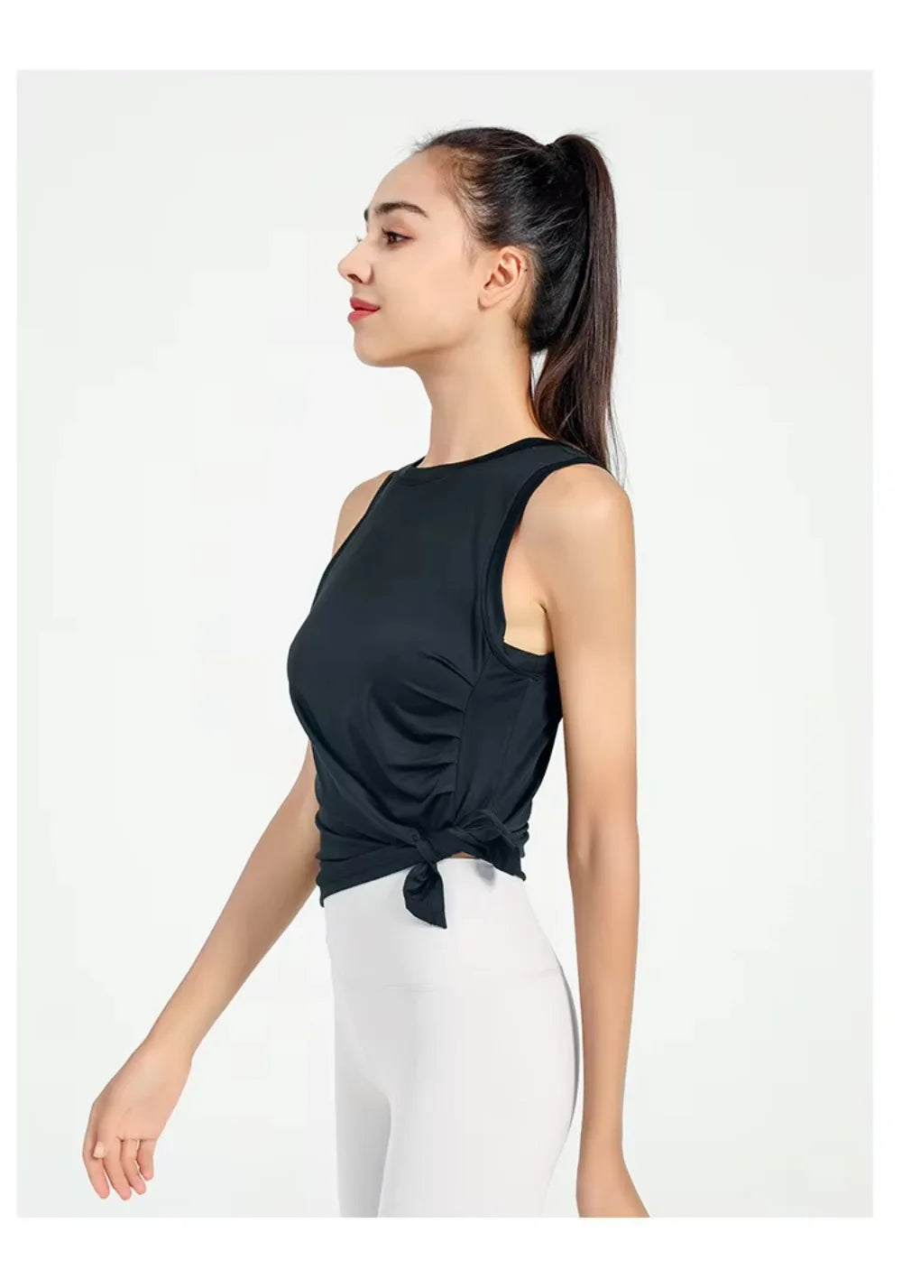 Slit Women's Sports Vest High Stretchy Yoga Pilates Cropped Vest Top for Fitness  Workout BreathableTank Top Female Sportswear