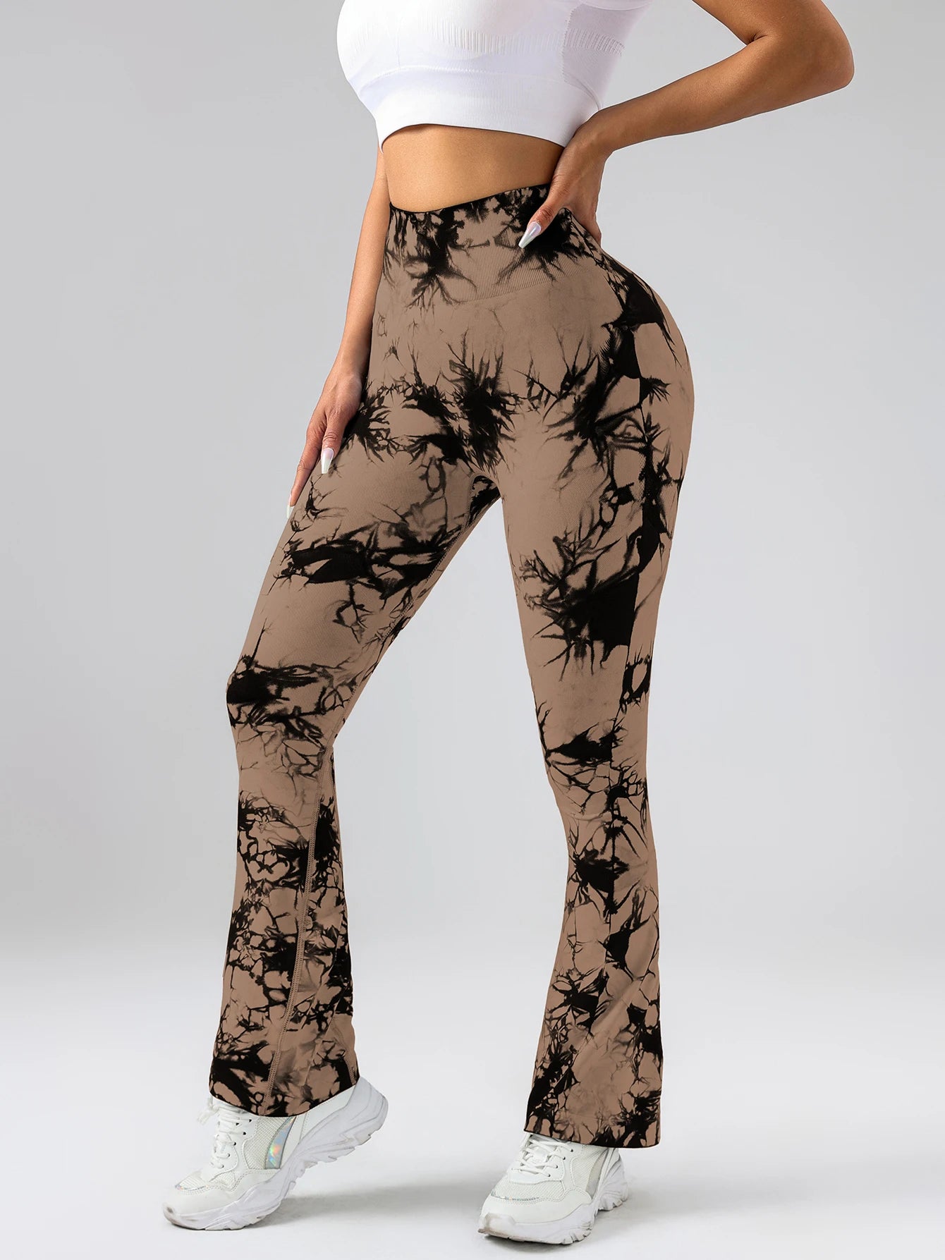 4 Pack US Local Women's Tie-dye Flared Yoga Pants
