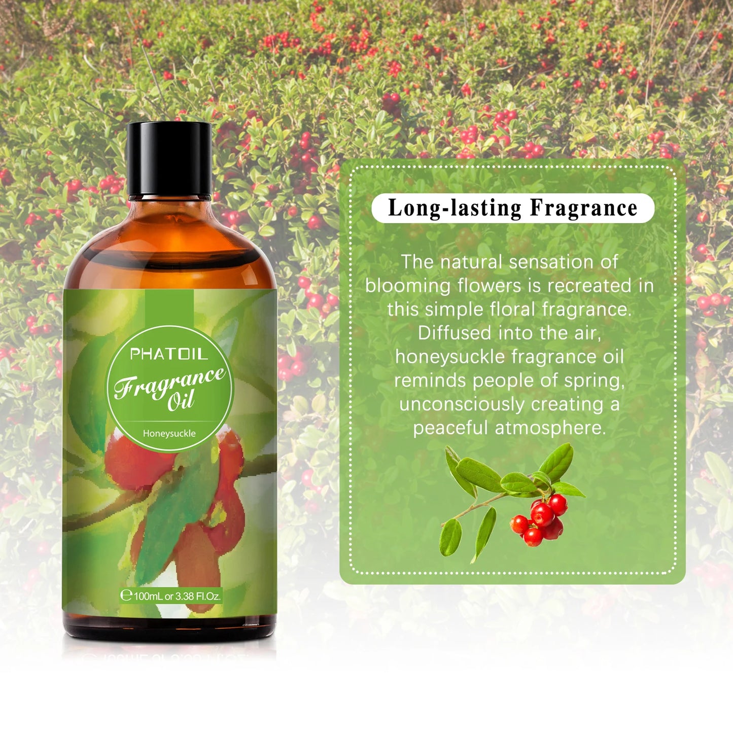 PHATOIL 100ml  White Musk Fragrance Essential Oil  Fresh Linen Honeysuckle Peach Orange Blossom for Aroma Candle Soap Making