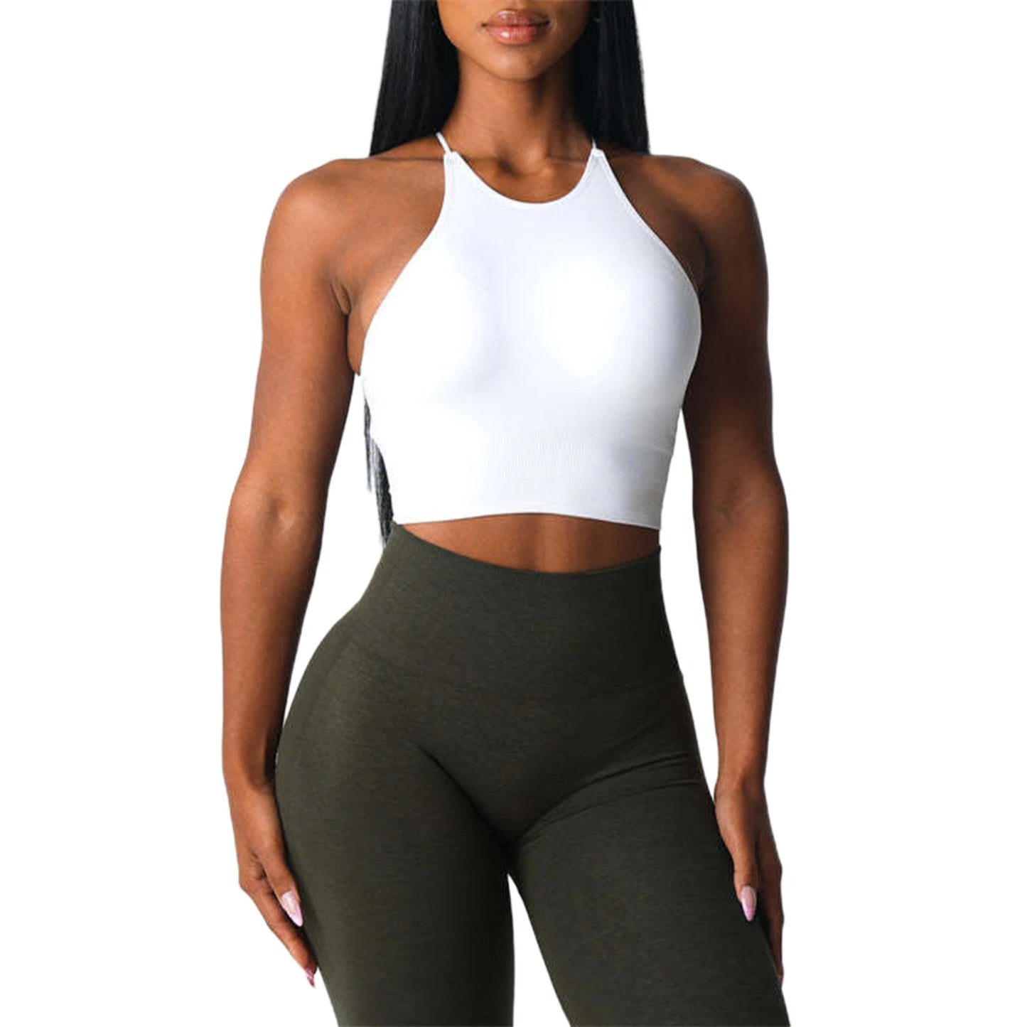 Women’s Seamless Sports Bra Solid Color Sleeveless Yoga