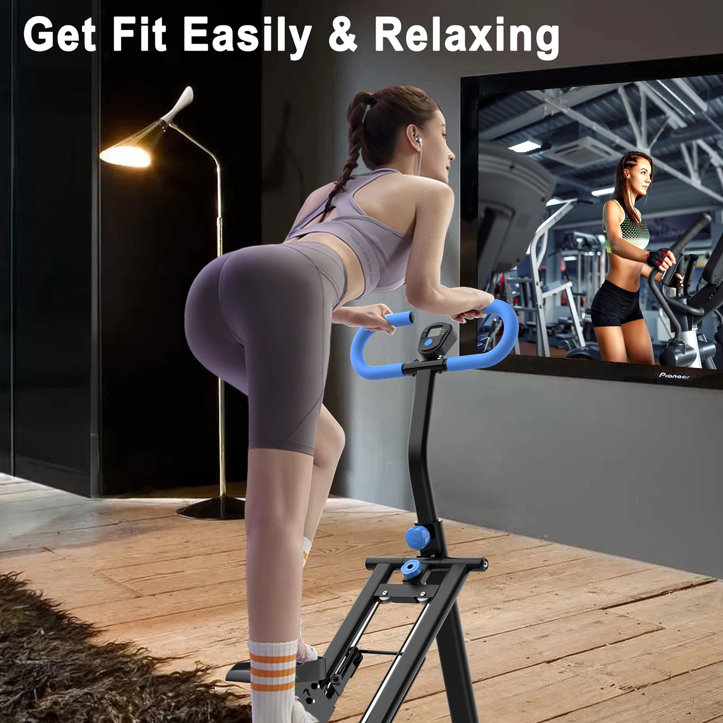 330lbs Stair Stepper Climber Machine with Handlebar - Upgrade Vertical Climber Workout Machine for Full-Body Exercise Climber Fi