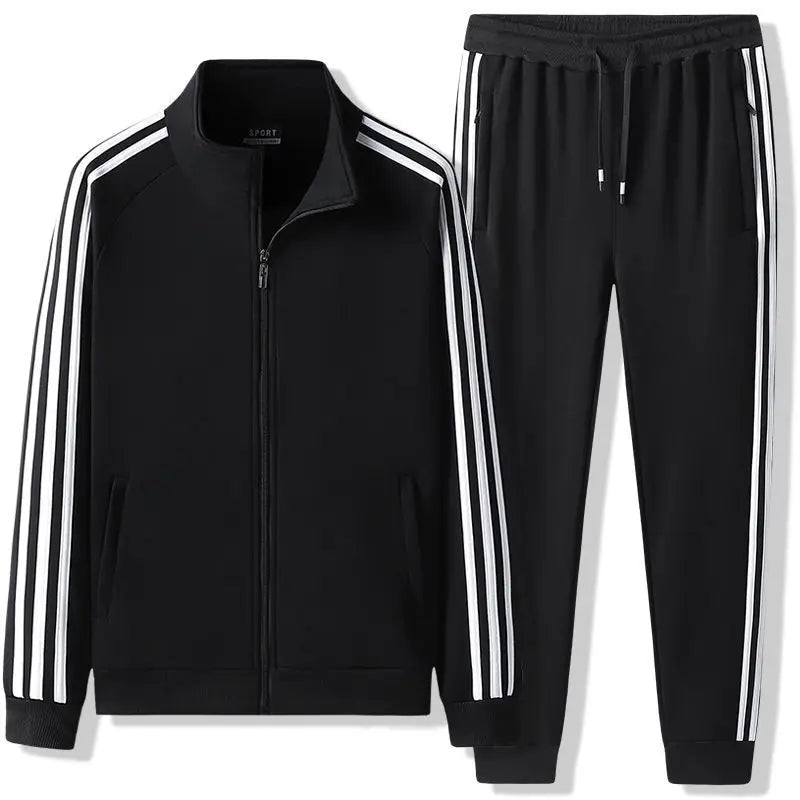 Leisure Sports Suit Spring and Autumn Striped Hoodie Couple's Running Sportswear Clothes and Pants