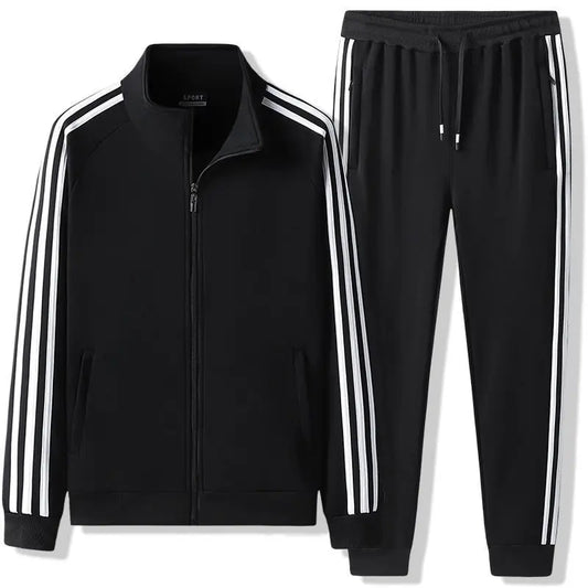 Leisure Sports Suit Spring and Autumn Striped Hoodie Couple's Running Sportswear Clothes and Pants