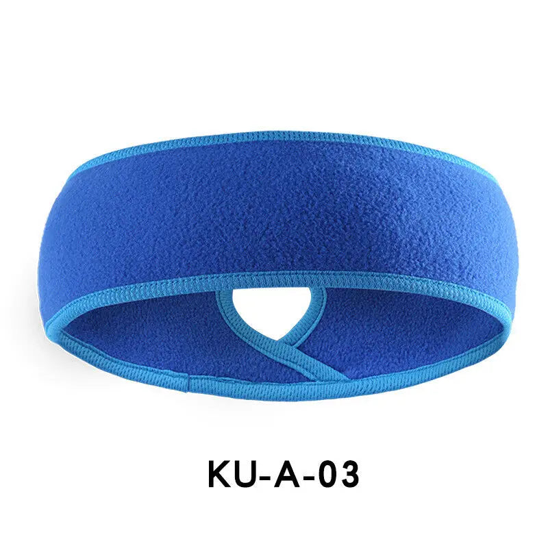 Winter Fleece Ponytail Headband Earmuffs for Running Yoga Skiing Cycling Ear Muffs Skiing Outdoor Sports Ear Warmer Sweatband