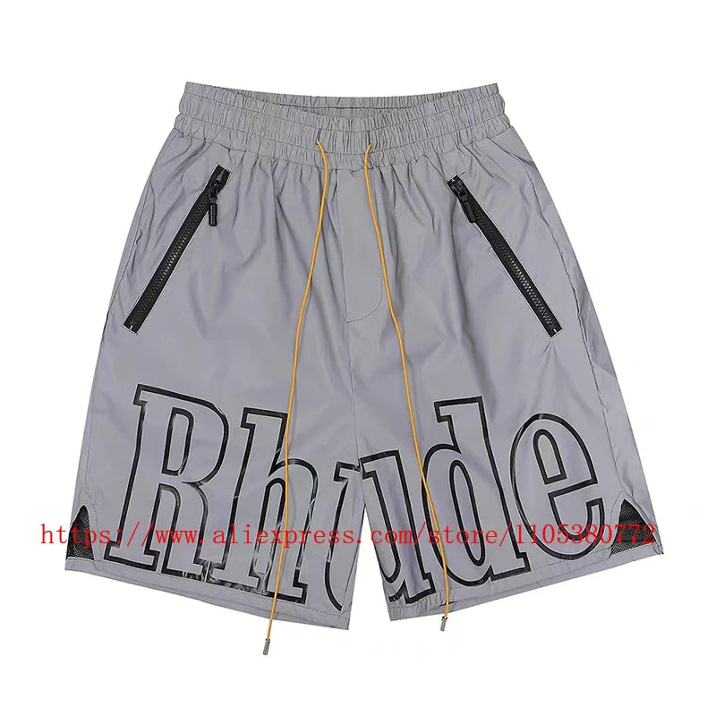 Mens Casual Knit Summer Beach Shorts With Elastic Waist Drawstring
