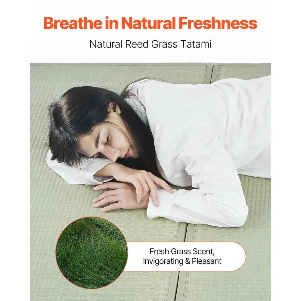 Japanese Tatami Mat Extended Twin XL 39x83 Foldable Rush Grass Non-SlipBacking FreshScent for sleeping Meditation Yoga