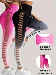 2 Pack US Local Women’s Gradient Hollow Out Yoga Pants