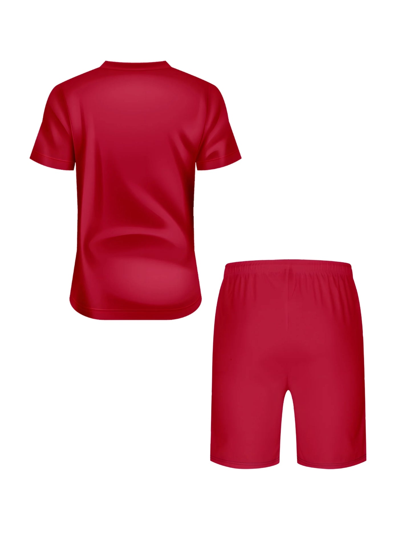 Mens Trendy Round Neck Short Sleeve Shorts Two Piece Suit with 3D Digital Printing High Definition Pattern for Summer Leisure and Casual Wear