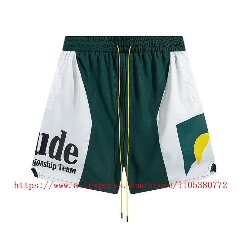 Mens Casual Knit Summer Beach Shorts With Elastic Waist Drawstring