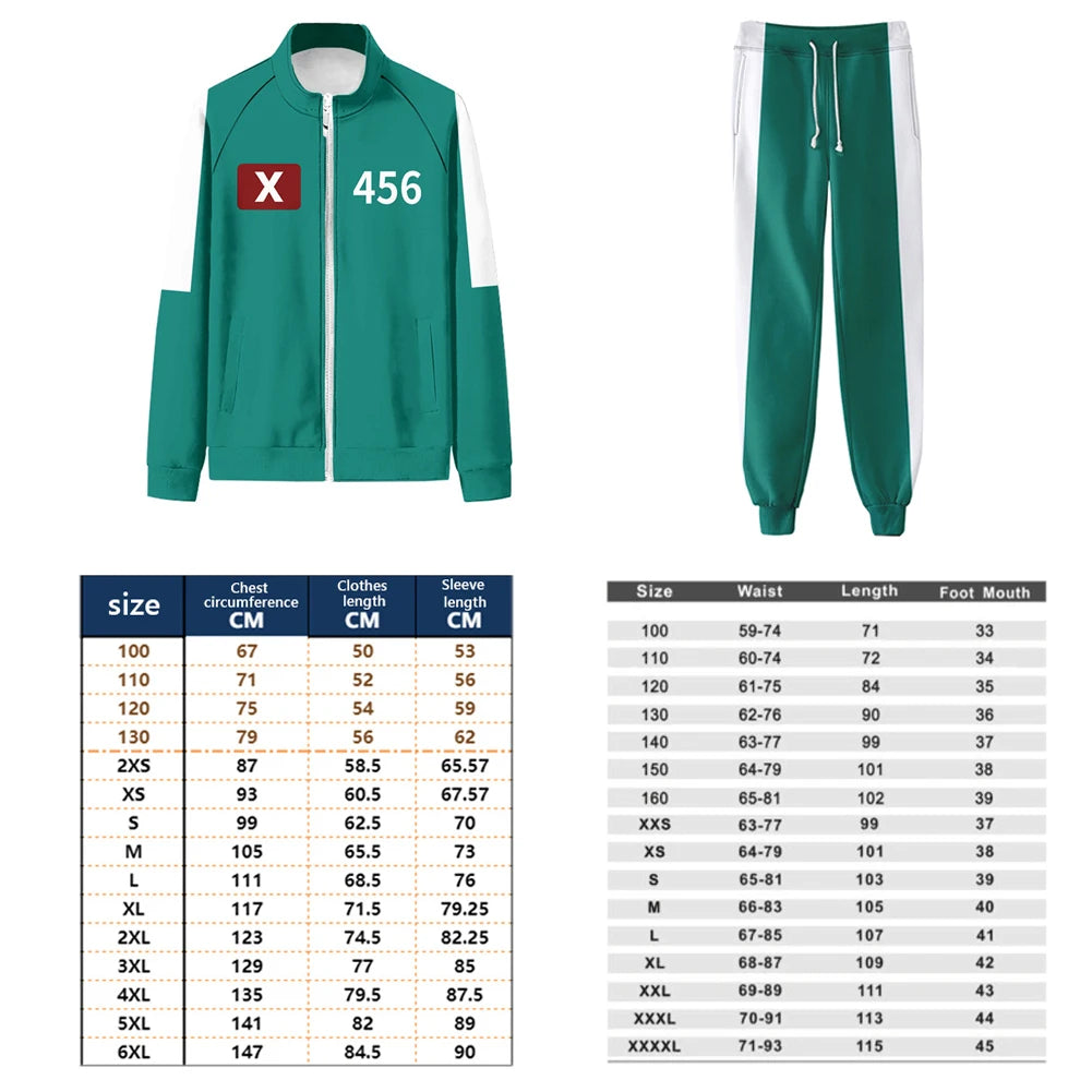 Calamari Game Cosplay Costume Player Number 001 230 333 456 TrackSuit Comfortable Breathable Outfits Adult Player Costume